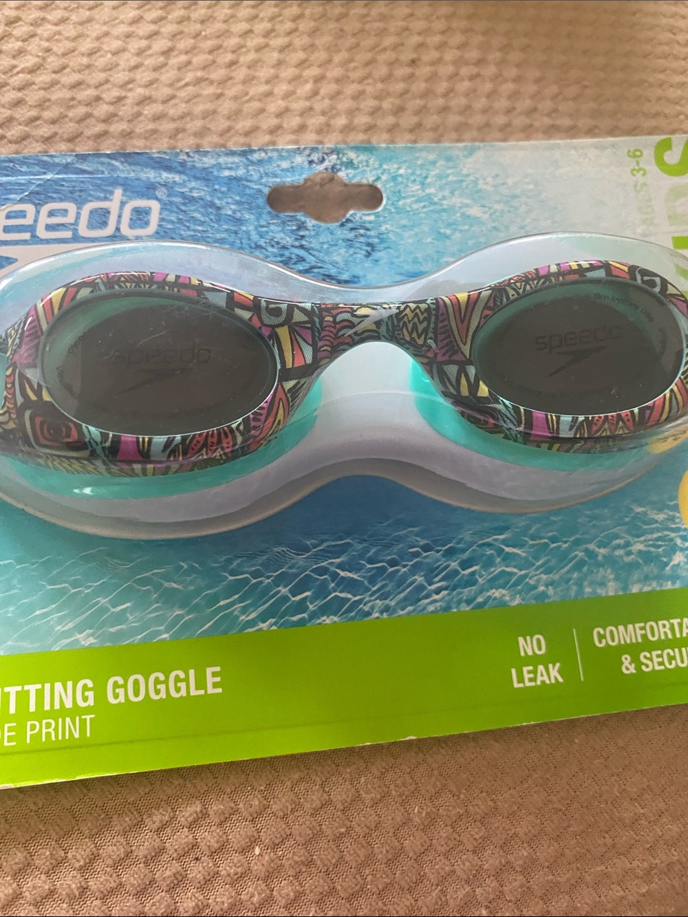 Speedo blue kids glide print Swim Goggles